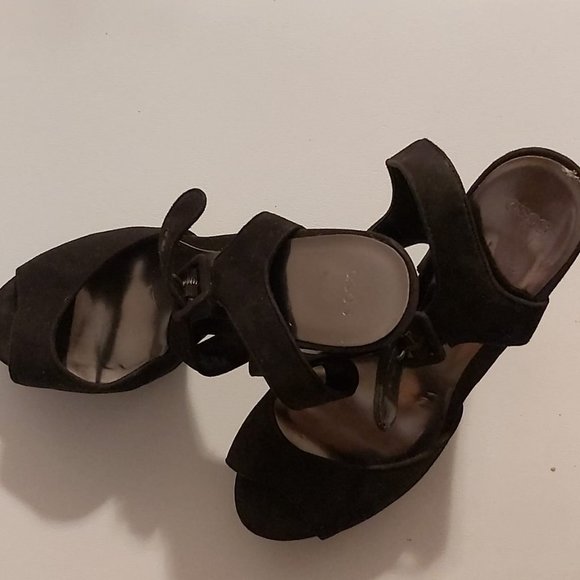 SOSO PRE-LOVED SUED High Heels Women Shoes Size 6 Color BLACK - Picture 3 of 7